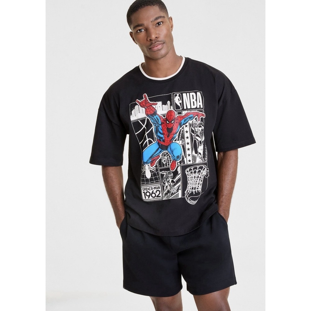 Not for Sale. Marvel-NBA-Adult's Spider-Man Short Sleeve Graphic T-Shirt